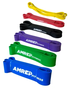 Odporové Gumy Set AMREP FItnes cfshop.sk RED BLACK PURPLE GREEN YELLOW BLUE